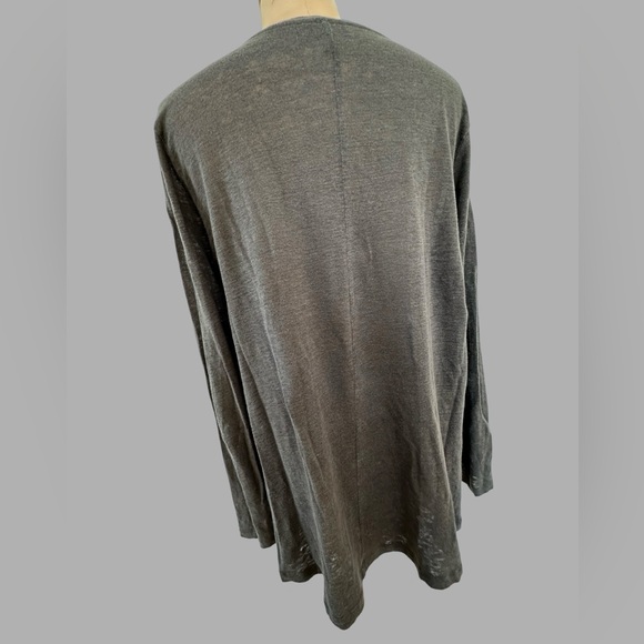 White Company gray linen knit, long sleeve sweater - Picture 2 of 11